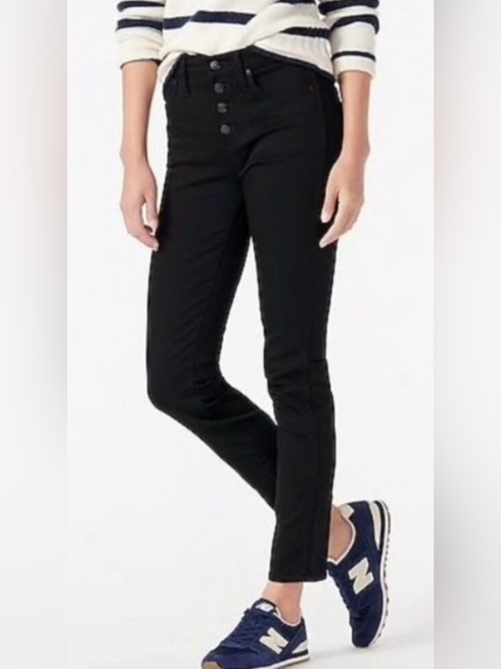J. Crew 9” Vintage Straight Button Fly Black Denim Jeans Women’s size 29